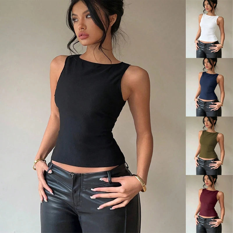 Bow Detail Y2K Crop Tank Top