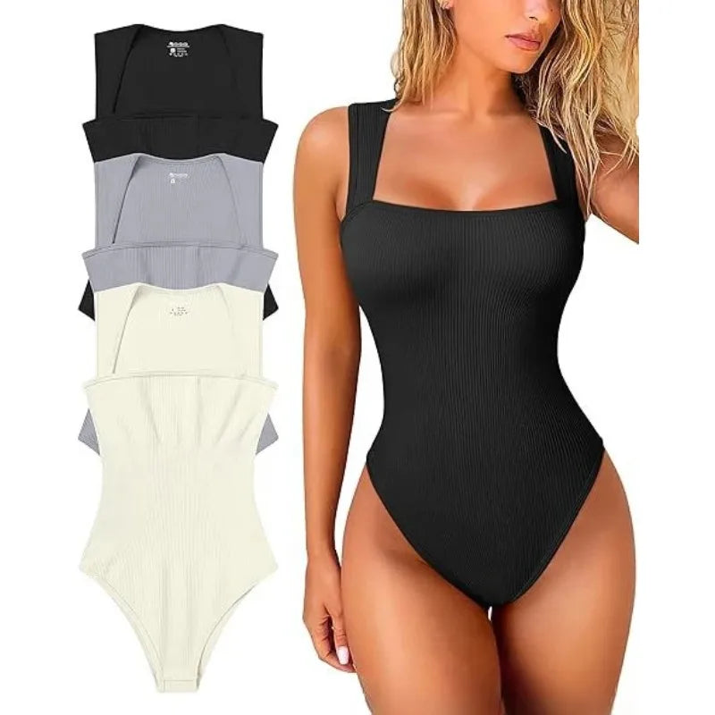 Women's Sporty High-Stretch Printed Bodysuit Romper
